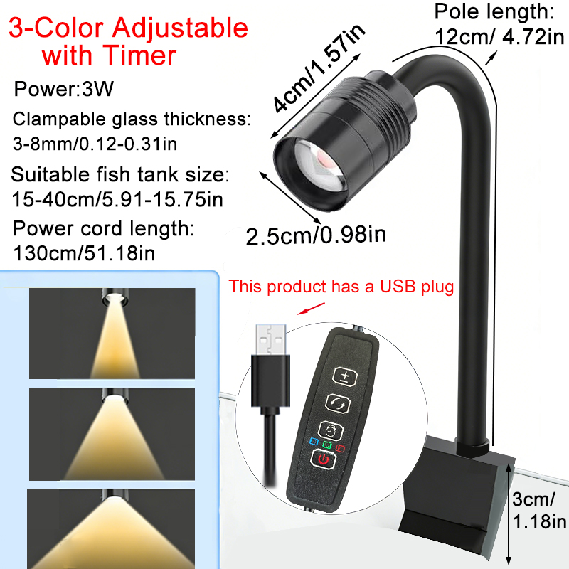مصباح LED لحوض السمك بقوة 3 وا - مراجعة Aquarium Marine Lights وسعره